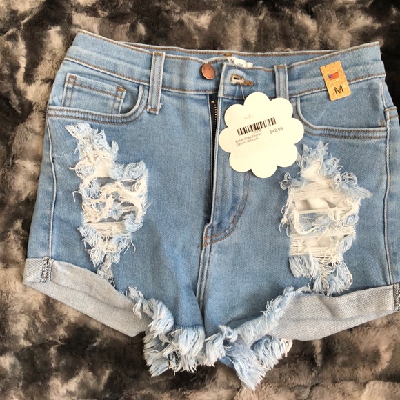 Women’s denim high rise shorts - Picture 1 of 4